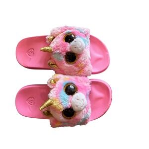 Ty Beanie Boos Dreamy The Unicorn Plush Slides Girls Size 13/1 Little Kid